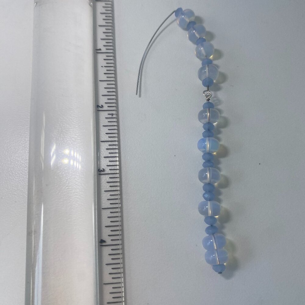 Silver Moonstone Stone Long Dangle Earrings Jewelry - Picture 8 of 8